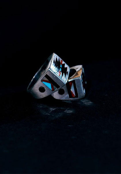 Indian Jewelry (インディアン ジュエリー) ズニ スクエアリング Charlotte Dishta / シャーロット ディシュタ 21号