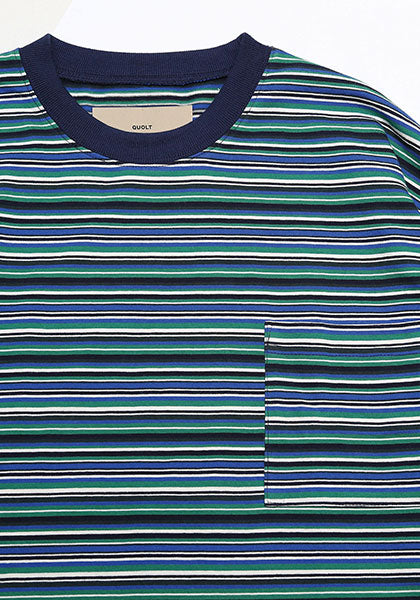 QUOLT クオルト | HOURS-BORDER CUTSEW カラー:GREEN/BLUE