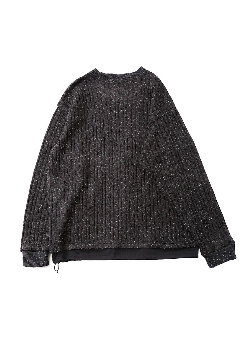 QUOLT クオルト | CABLE-NEPPY KNIT カラー:CHARCOAL-BLACK