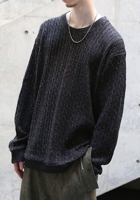 QUOLT クオルト | CABLE-NEPPY KNIT カラー:CHARCOAL-BLACK