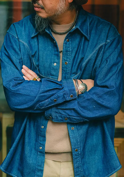 Nasngwam.(ナスングワム) | BRIGHT DENIM SHIRTS/ウエスタンシャツ カラー:ONE WASH
