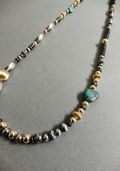 Nasngwam.×Bright "TAOS" ターコイズネックレス 48cm