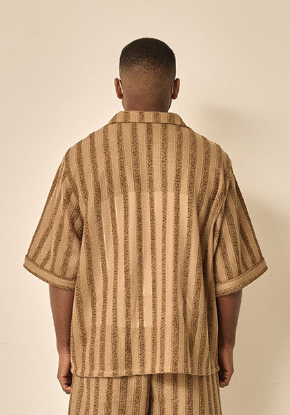 KELEN ケレン | LACE KNIT SHIRT カラー : BROWN