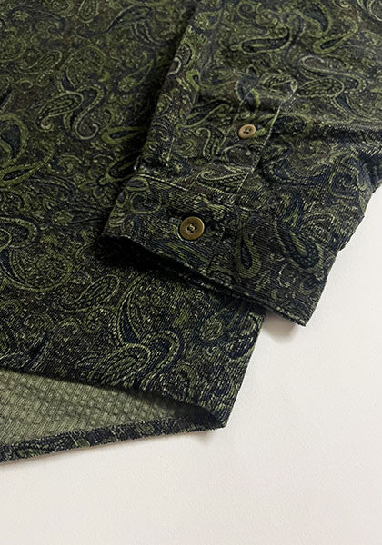 Nasngwam.(ナスングワム) | RAGE SHIRTS コーデュロイ ペイズリー柄シャツ カラー:BROWN