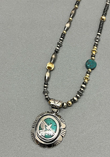 Indian Jewelry (インディアン ジュエリー) ナバホ ターコイズペンダントトップ イーグル Herman Vandever / ハーマンバンデバー