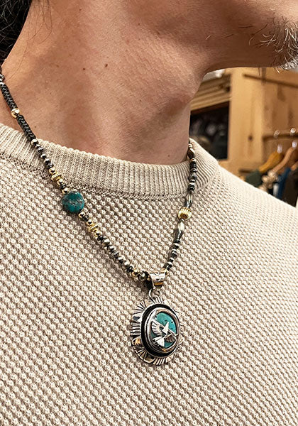 Indian Jewelry (インディアン ジュエリー) ナバホ ターコイズペンダントトップ イーグル Herman Vandever / ハーマンバンデバー