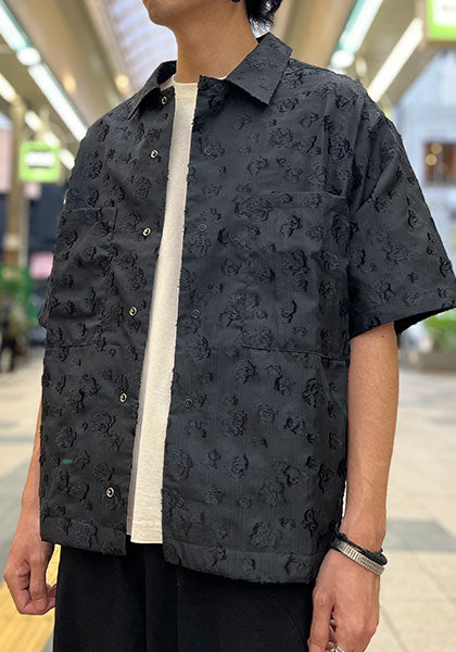 KELEN ケレン | FLOWER CUT JACQUARD SHIRT カラー :BLACK