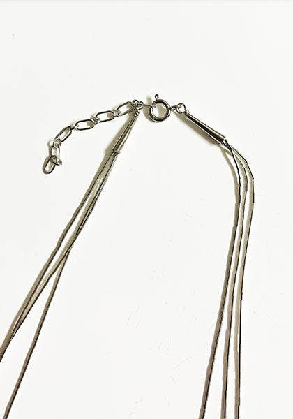 Indian Jewelry (インディアン ジュエリー) ナバホ族 リキッドシルバー 3連ネックレス 45〜50cm