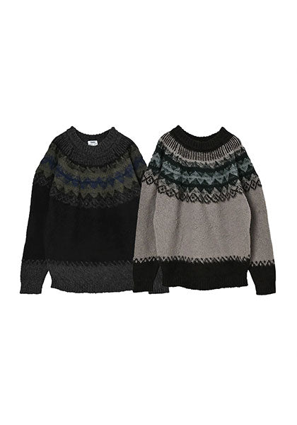 KELEN ケレン | BLURRED NORDIC CIRCLE KNIT カラー:CHARCOAL