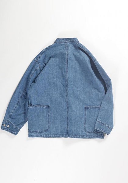 KELEN ケレン | CHINE BUTTON COVER ALL / チャイナカバーオール カラー:LT INDIGO