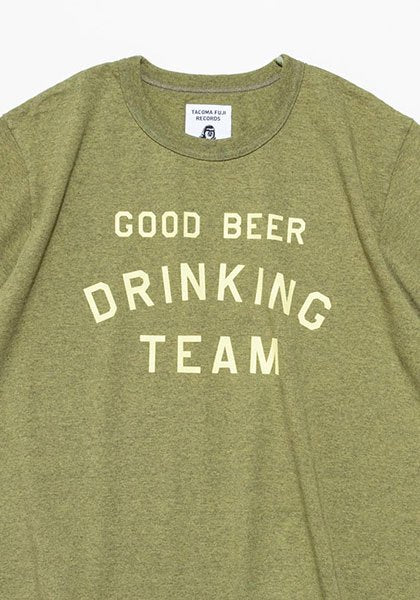 TACOMA FUJI RECORDS 타코마후지레코드 | GOOD BEER DRINKING TEAM T셔츠 designed by Shuntaro Watanabe 헤더 그린