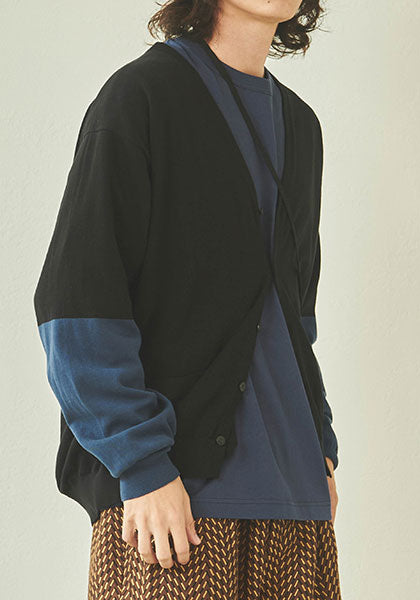 KELEN ケレン | HIGH GAUGE KNIT CARDI / コットンハイゲージ ニットカーデ カラー:BLACK