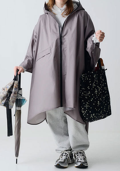 KIU レインポンチョ 2ND カラー:ライトグレー