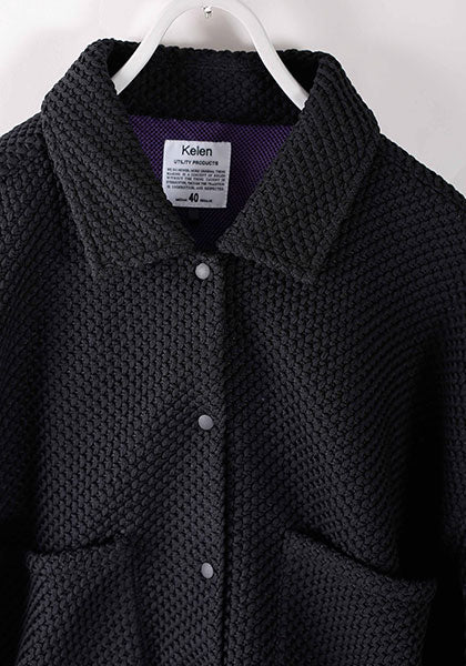 KELEN ケレン | OPEN COLLAR MESH SHIRT JKT / 開襟シャツジャケット カラー:ブラック