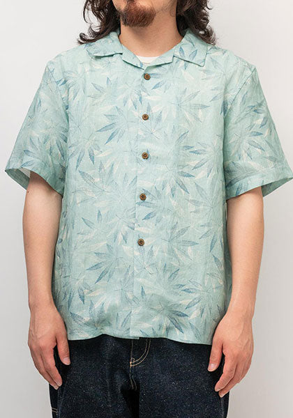 GOHEMP ゴーヘンプ | OPEN MIND SHIRTS leaf pattern カラー : GREEN