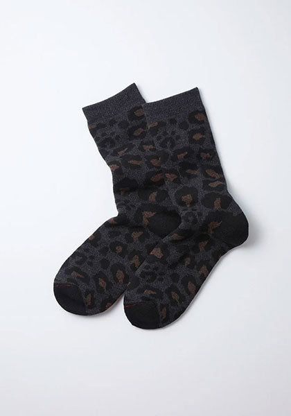 ROTOTO ロトト | PILE LEOPARD CREW SOCKS
