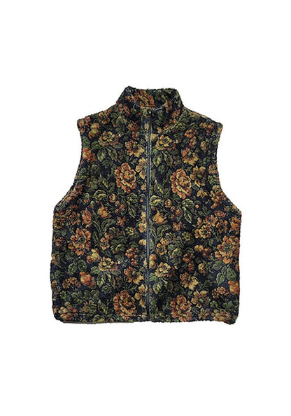 VOO ヴォー | FLOWER FLEECE VEST カラー:BLACK