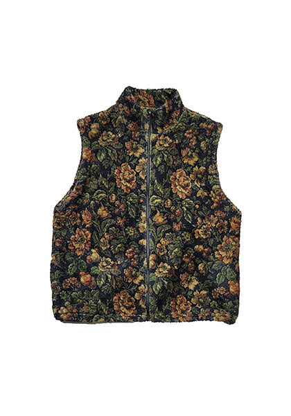 VOO ヴォー | FLOWER FLEECE VEST カラー:BLACK