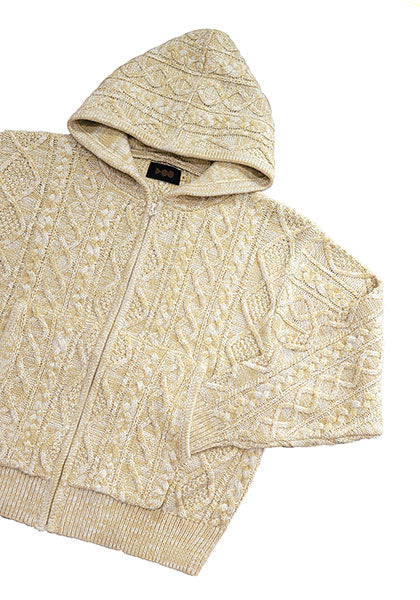 VOO ヴォー | MIX F.Z.P KNIT / ミックスカラーフルジップパーカーニット カラー:MILK MIX