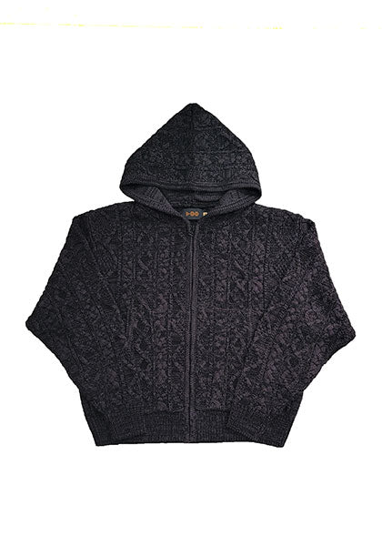 VOO ヴォー | MIX F.Z.P KNIT / ミックスカラーフルジップパーカーニット カラー:BLACK MIX