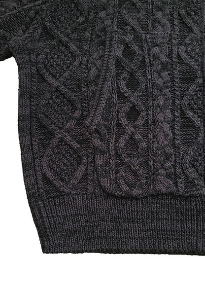 VOO ヴォー | MIX F.Z.P KNIT / ミックスカラーフルジップパーカーニット カラー:BLACK MIX