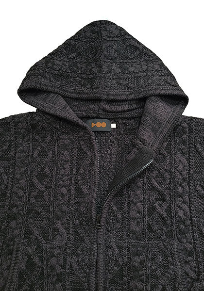 VOO ヴォー | MIX F.Z.P KNIT / ミックスカラーフルジップパーカーニット カラー:BLACK MIX