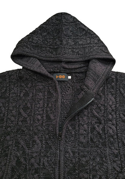 VOO ヴォー | MIX F.Z.P KNIT / ミックスカラーフルジップパーカーニット カラー:BLACK MIX