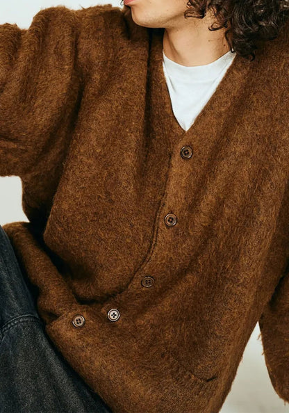 TOWNCRAFT タウンクラフト | MOHAIR SHAGGY CARDIGAN [BROWN]