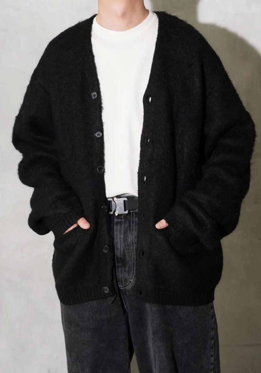 TOWNCRAFT タウンクラフト | MOHAIR SHAGGY CARDIGAN [BLACK]