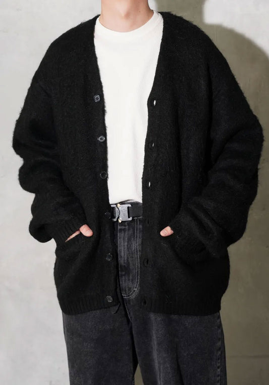 TOWNCRAFT タウンクラフト | MOHAIR SHAGGY CARDIGAN [BLACK]