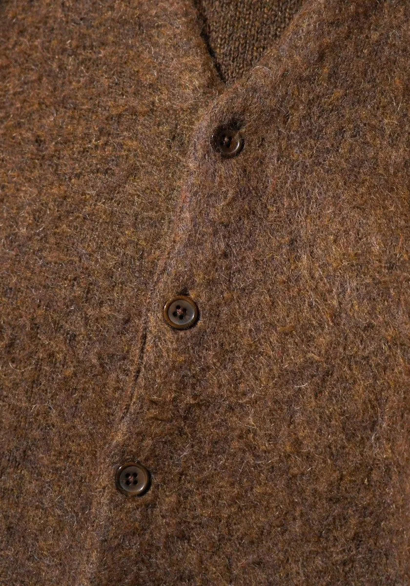 TOWNCRAFT タウンクラフト | MOHAIR SHAGGY CARDIGAN [BROWN]