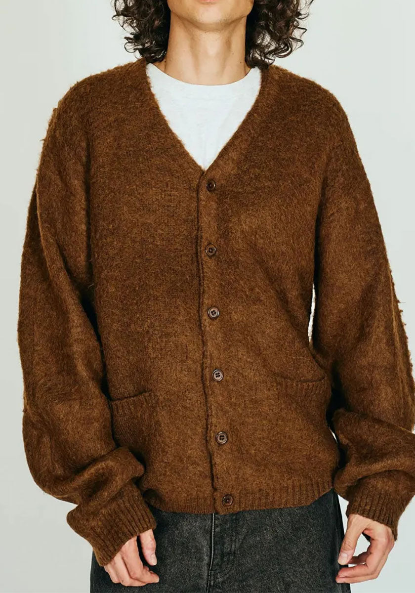 TOWNCRAFT タウンクラフト | MOHAIR SHAGGY CARDIGAN [BROWN]