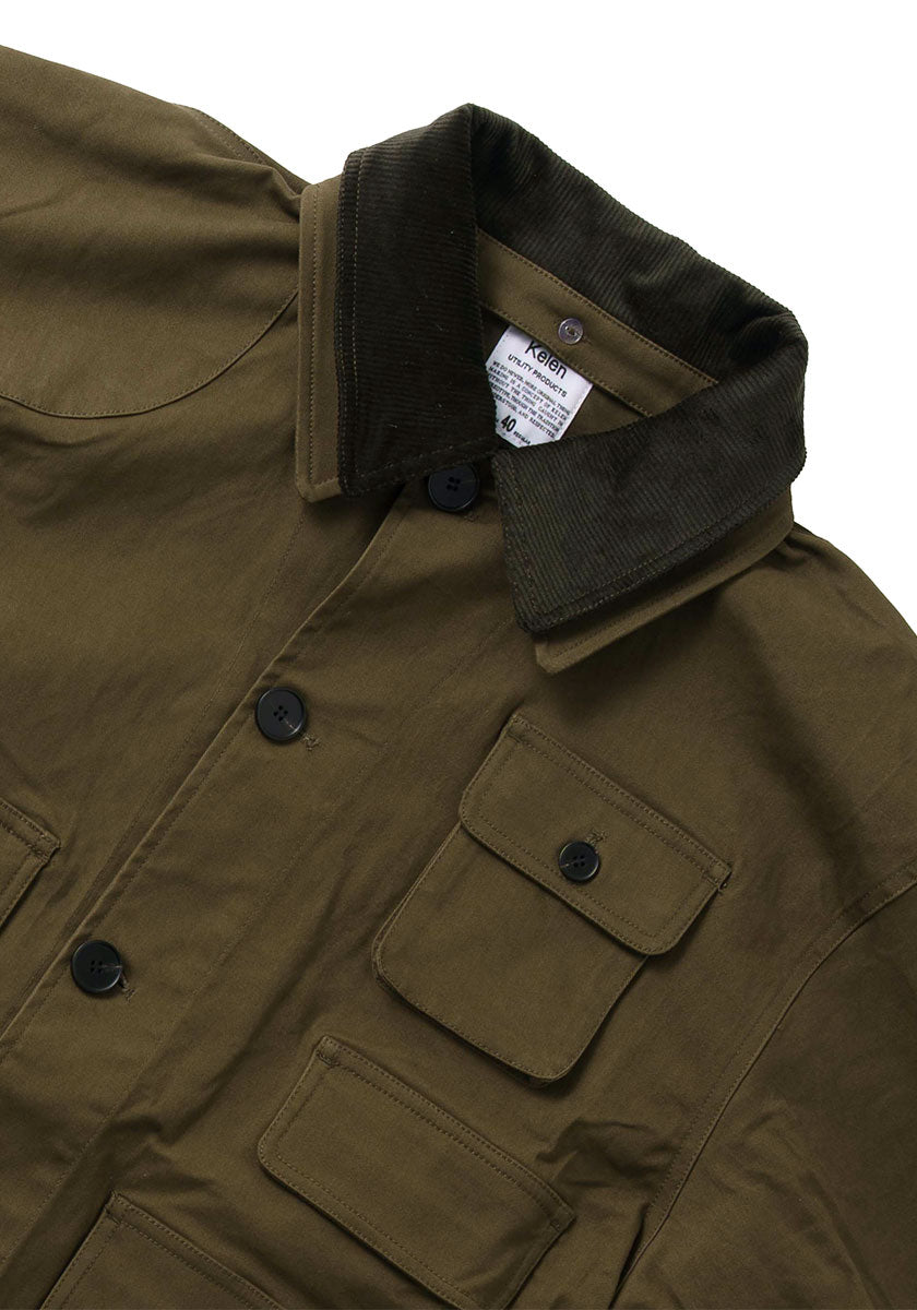 KELEN ケレン | LAYERED COLLAR HUNTING JACKET / ワークジャケット [OLIVE]