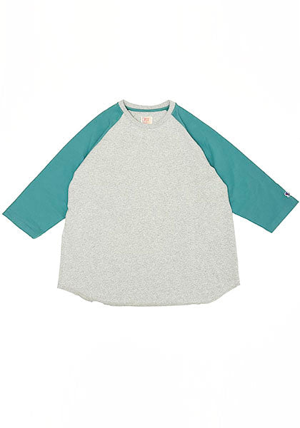 IMPRESTORE インプレストア RAGLAN SLEEVE T / ラグランスリーブT カラー:GRAY/TURQUOISE