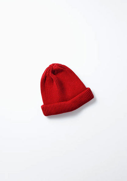 ROTOTO | COTTON ROLL UP BEANIE Color: D.RED