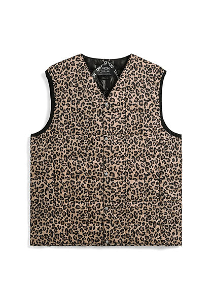 TAION 体温 ベーシック Vネックボタン インナーダウンベスト カラー:カーキレオパード