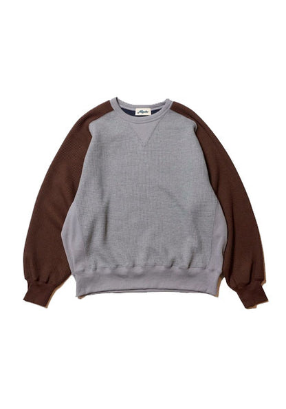 Nasngwam × IMPRESTORE | GOKU WARM FLEECE F.CREW カラー:GRAY×BROWN