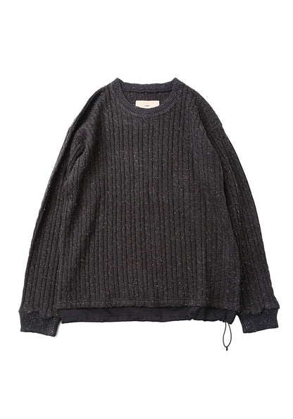 QUOLT クオルト | CABLE-NEPPY KNIT カラー：CHARCOAL-BLACK
