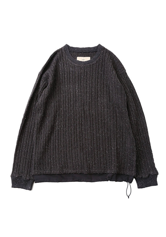 QUOLT クオルト | CABLE-NEPPY KNIT カラー：CHARCOAL-BLACK