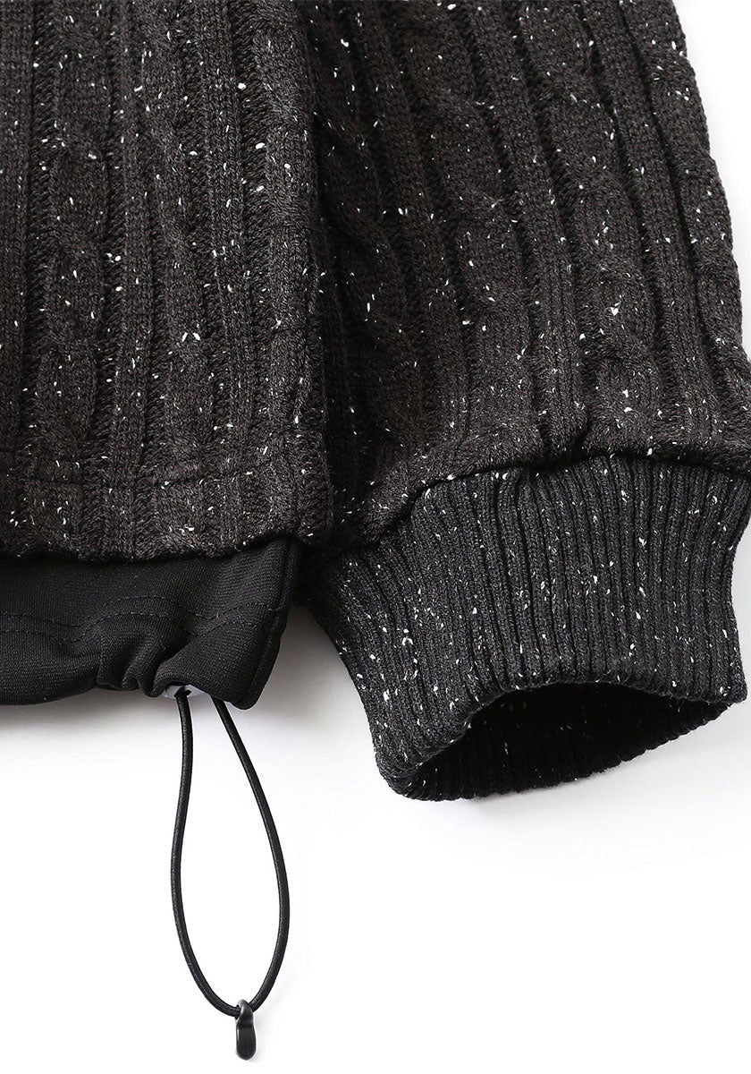 QUOLT クオルト | CABLE-NEPPY KNIT カラー：CHARCOAL-BLACK