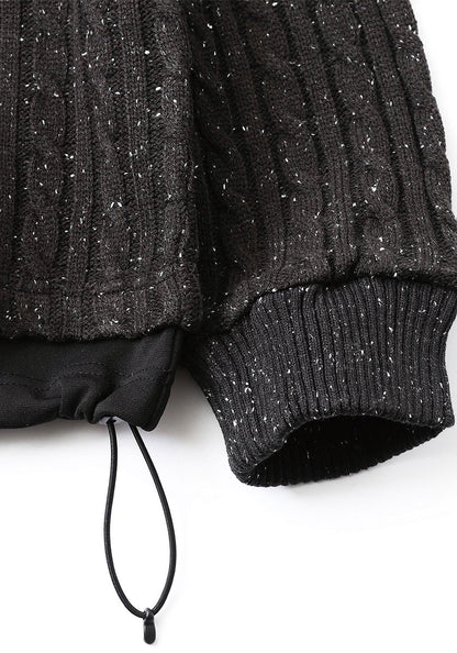 QUOLT クオルト | CABLE-NEPPY KNIT カラー：CHARCOAL-BLACK