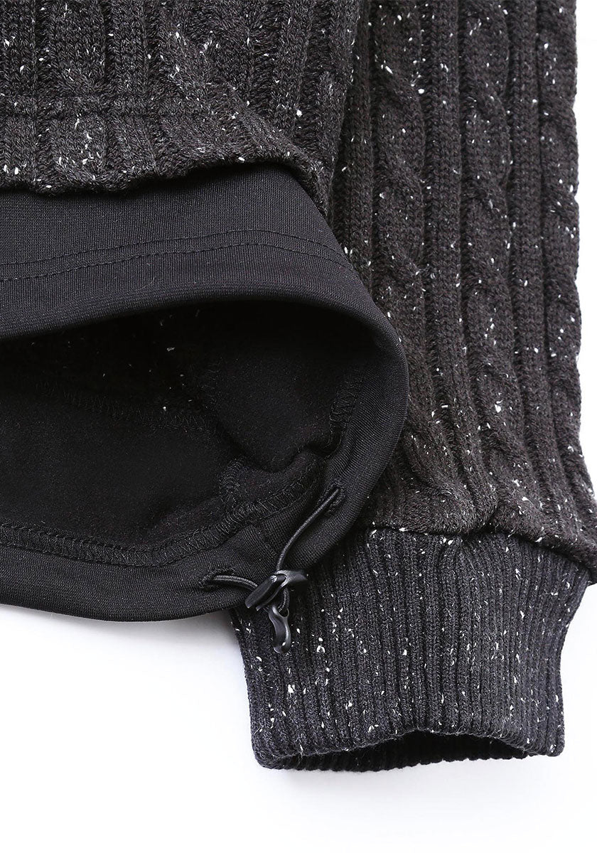 QUOLT クオルト | CABLE-NEPPY KNIT カラー：CHARCOAL-BLACK