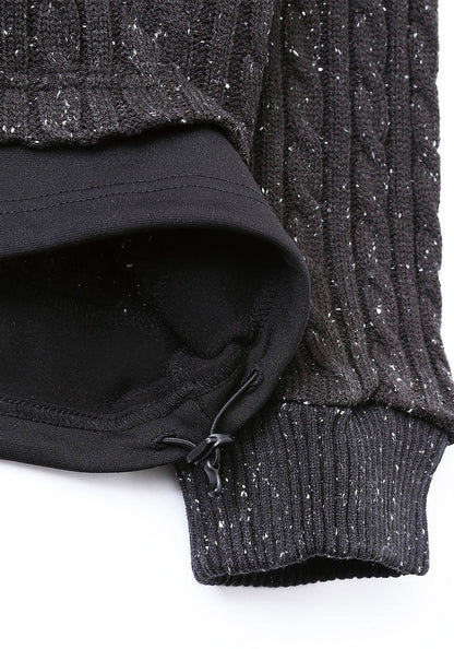 QUOLT クオルト | CABLE-NEPPY KNIT カラー：CHARCOAL-BLACK