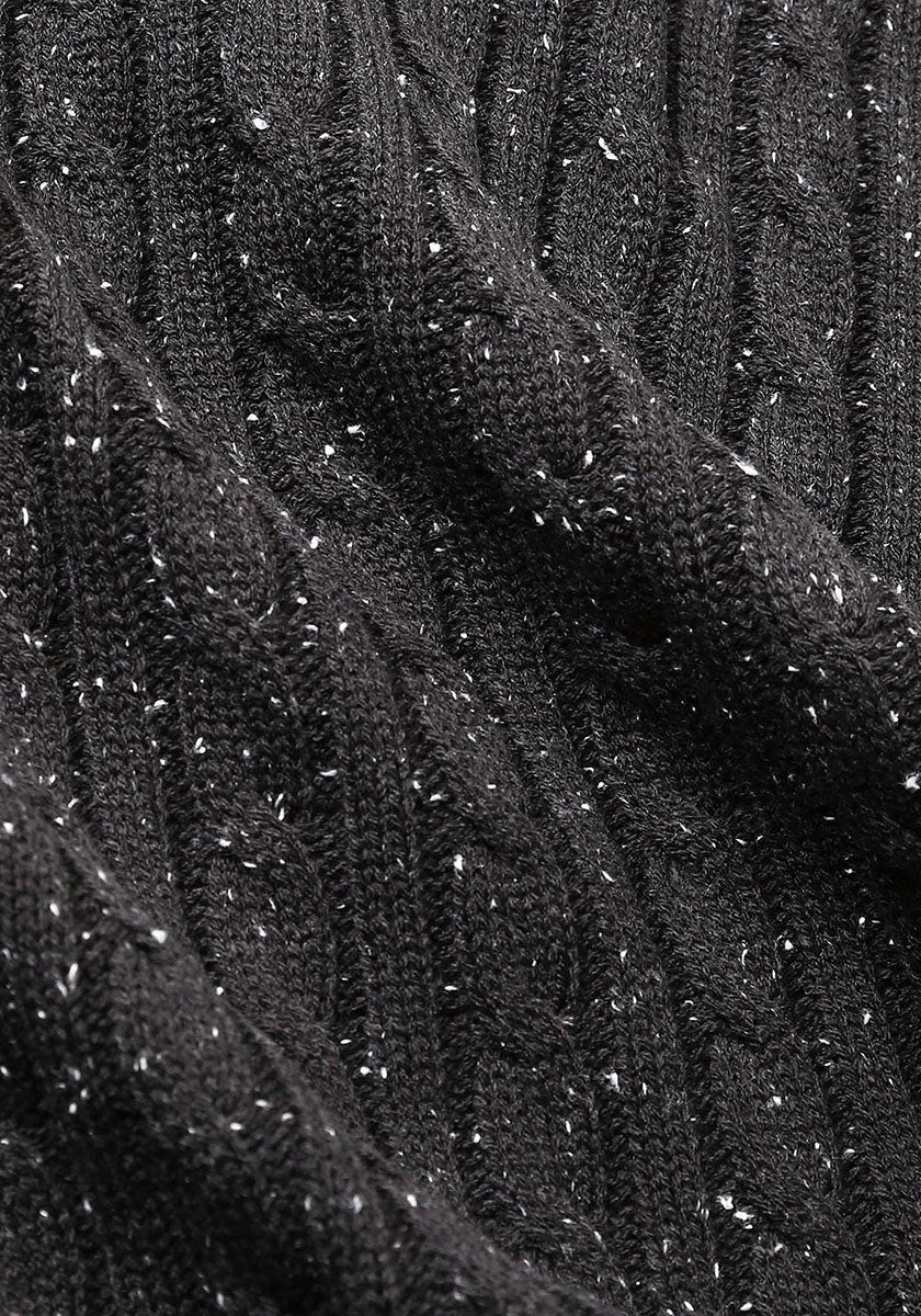 QUOLT クオルト | CABLE-NEPPY KNIT カラー：CHARCOAL-BLACK
