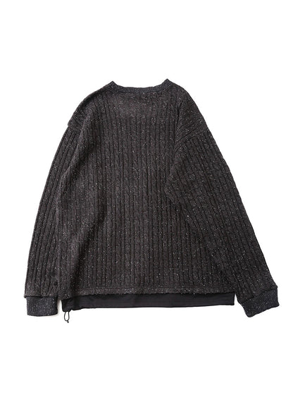 QUOLT クオルト | CABLE-NEPPY KNIT カラー：CHARCOAL-BLACK