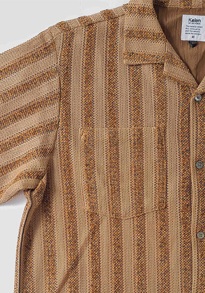 KELEN ケレン | LACE KNIT SHIRT カラー : BROWN