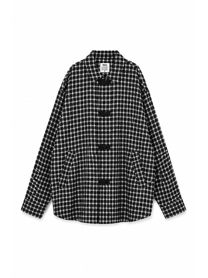 KELEN ケレン |  CHINA BUTTON SHIRT / チャイナボタンチェックシャツ