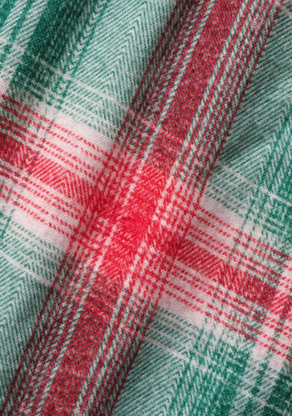 IMPRESTORE インプレストア Flannel Hooded Shirt｜プリントネル フードシャツ [GREEN×RED]