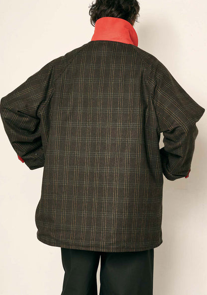 KELEN ケレン | REVERSIBLE CHECK COAT / リバーシブルチェックコート [BROWN]
