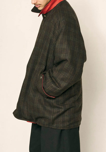 KELEN ケレン | REVERSIBLE CHECK COAT / リバーシブルチェックコート [BROWN]